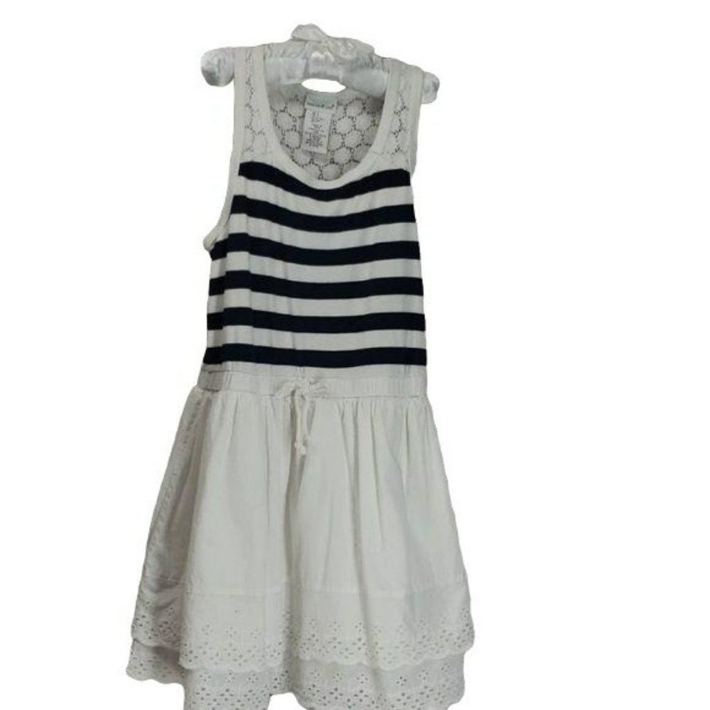 Maggie and Zoe Girls Navy and White Lace Back Dress Size 7